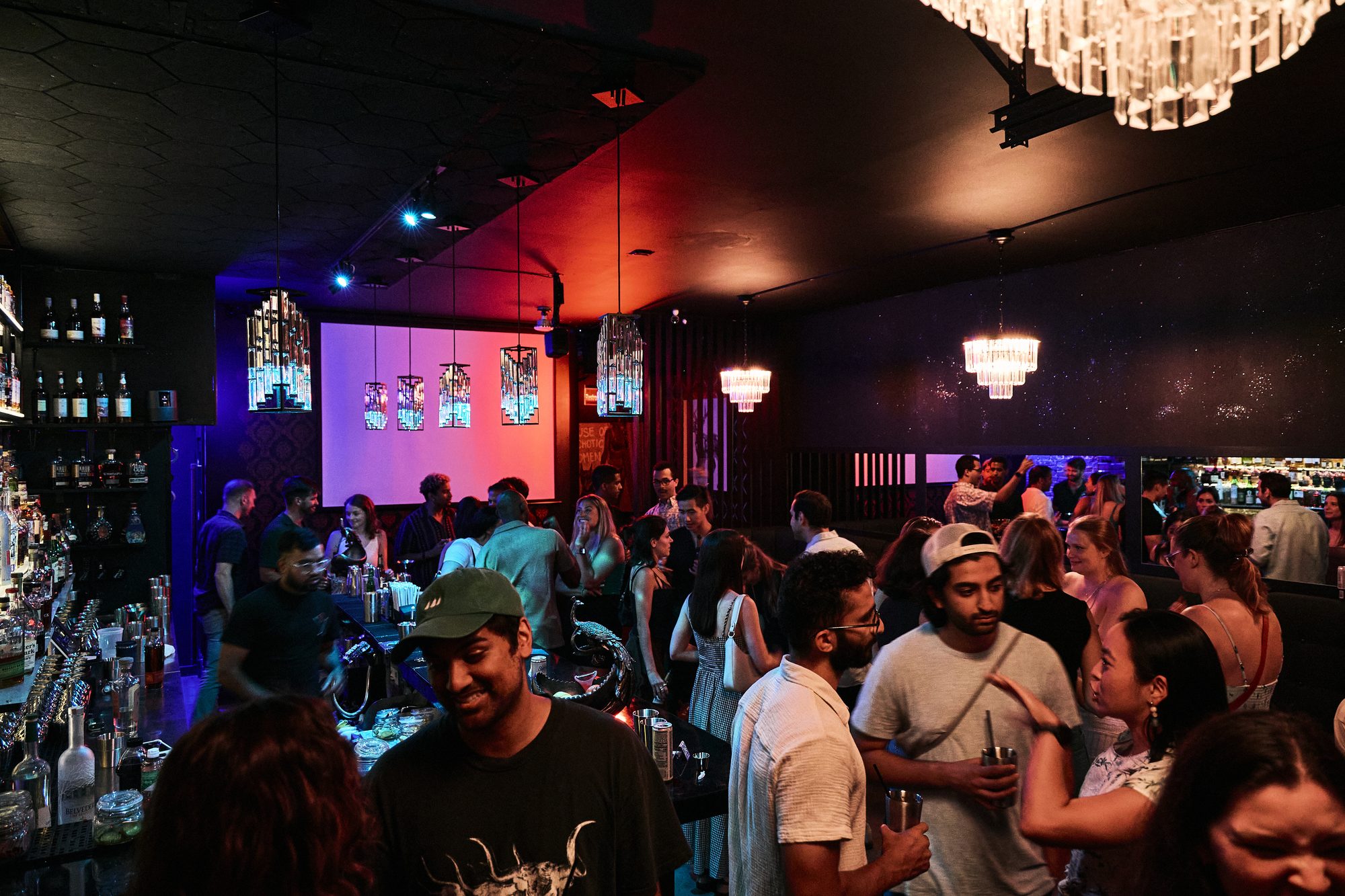 Guests at a private party in the B Lounge