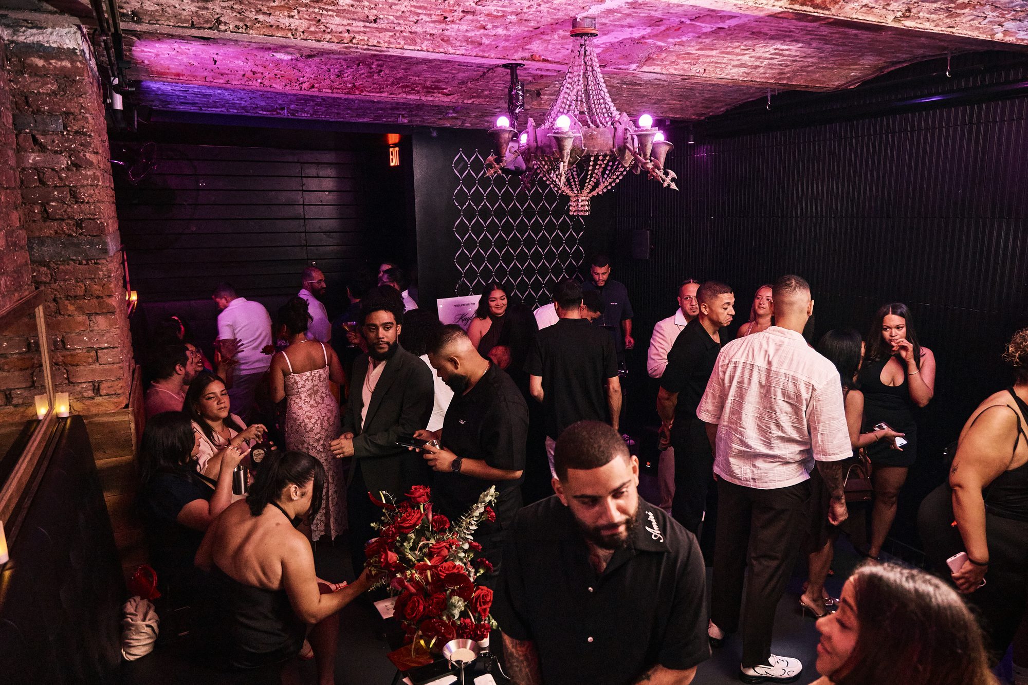 Guests at a private event in the Whiskey Cellar